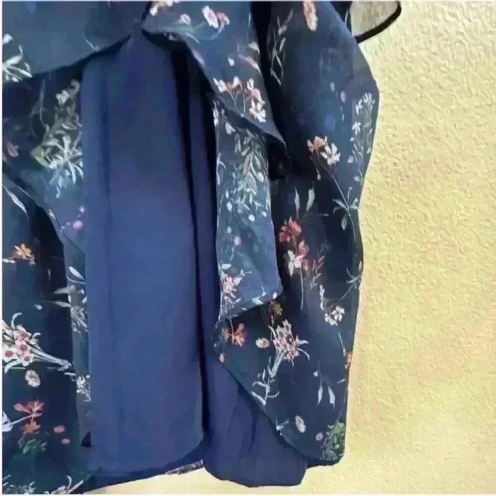 Anthropologie Maeve Navy Floral Tiered Maxi Skirt Boho Cottagecore Small EUC! - Picture 4 of 7
